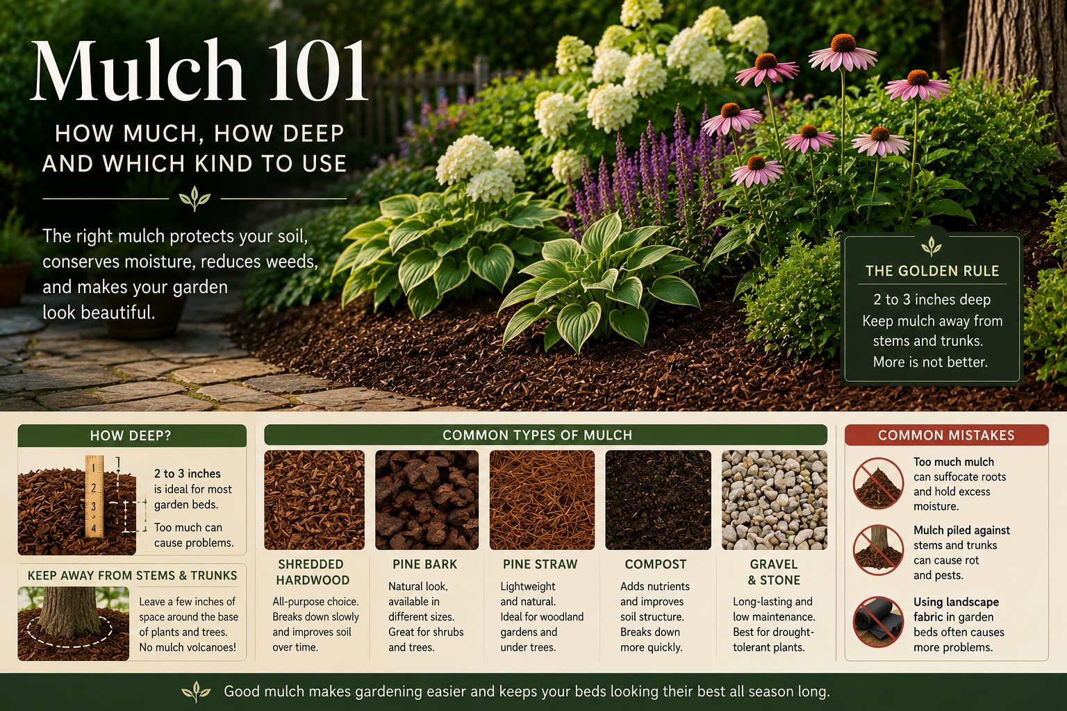 Mulch 101: How Much, How Deep and Which Kind to Use